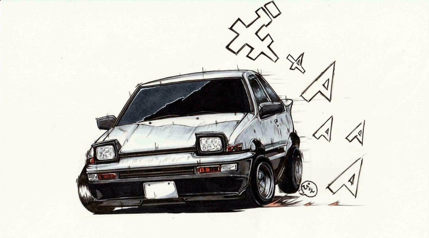 car, chibi, grey_background, highres, motion_lines, motor_vehicle, no_humans, original