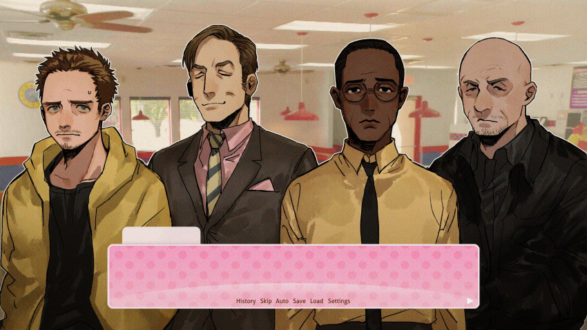 4boys, absurdres, beard, black_hair, blonde_hair, breaking_bad, brown_hair, dark-skinned_male