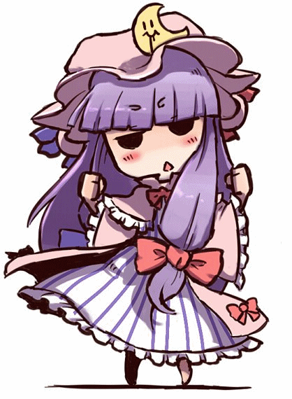 >_<, animated, animated_gif, black_eyes, blush, bow, chibi, crescent