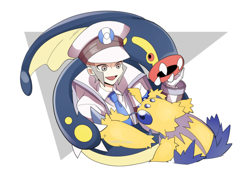 1boy, armband, blue_armband, blue_fur, blue_necktie, blue_sclera, bug, claws