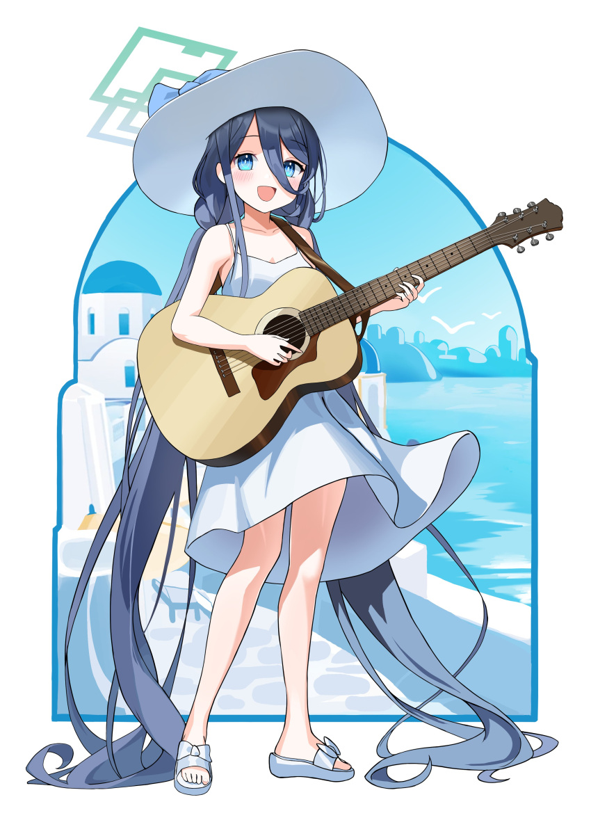1girl, absurdly_long_hair, absurdres, aris_(blue_archive), blue_archive, blue_eyes, blue_hair, blush