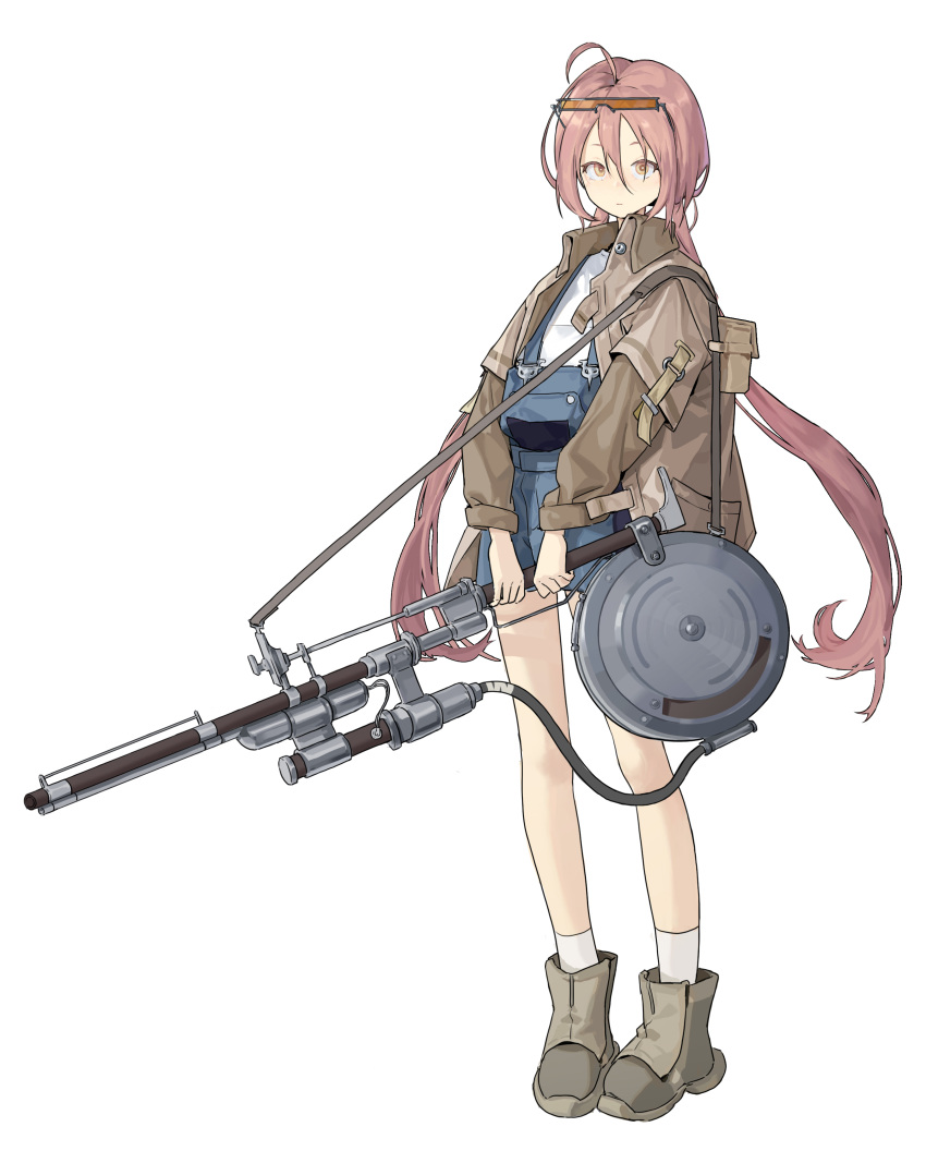 1girl, absurdres, ahoge, al3x_alex, brown_jacket, full_body, hair_between_eyes, highres