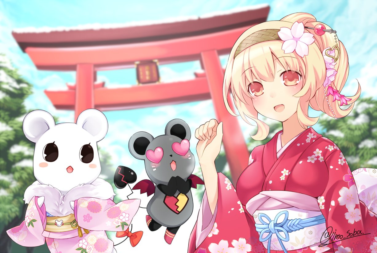 1girl, alternate_costume, alternate_hairstyle, blonde_hair, compa, day, hair_ornament, hairband