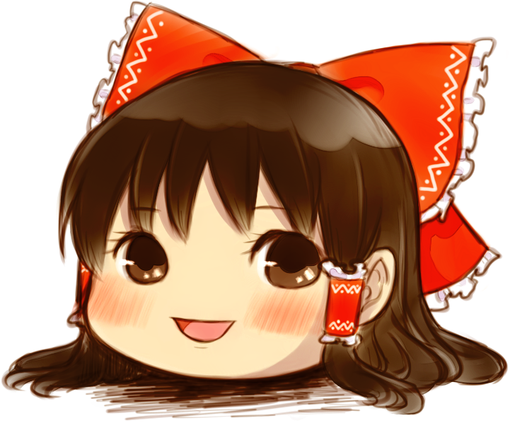 blush, emutsu, hakurei_reimu, no_humans, ribbon, touhou, yukkuri_shiteitte_ne