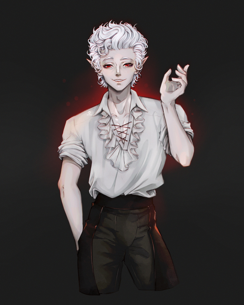 1boy, :d, absurdres, astarion_(baldur's_gate), baldur's_gate, baldur's_gate_3, bite_mark, bite_mark_on_neck