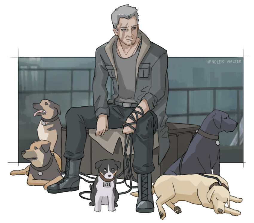 1boy, 5others, 621_(armored_core_6), absurdres, animal_collar, animalization, armored_core, armored_core_6