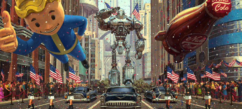 6+boys, 6+girls, american_flag, black_hair, black_jacket, blonde_hair, building, car