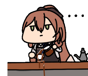 ..., 1girl, animated_gif, coffee, coffee_mug, girls_frontline, m1903_springfield_(girls_frontline), overflowing, seseren, springfield_(girls&amp;#039;_frontline)