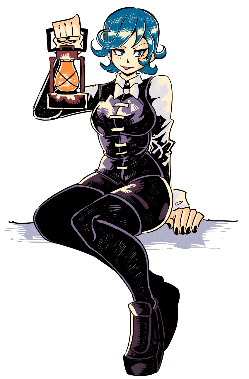 1girl, absurdres, bow, bowtie, genderswap, genderswap_(mtf), green_hair, highres