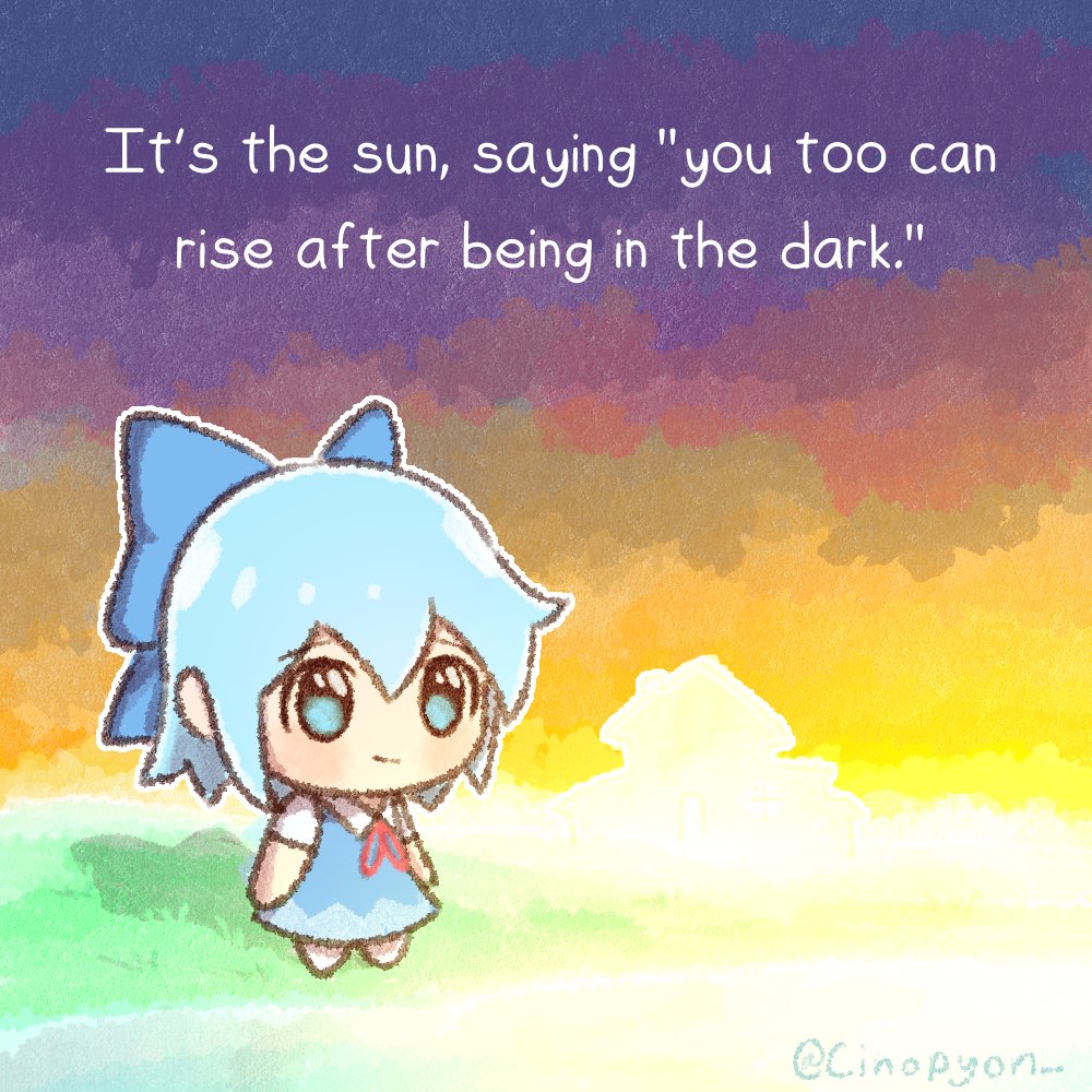 1girl, blue_bow, blue_dress, blue_eyes, blue_hair, bow, cirno, closed_mouth