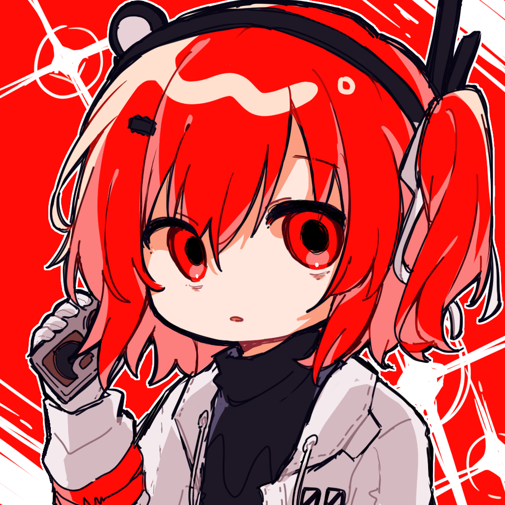1girl, a.i._voice, adachi_rei, alternate_eye_color, alternate_hair_color, bags_under_eyes, black_shirt, cassette_player