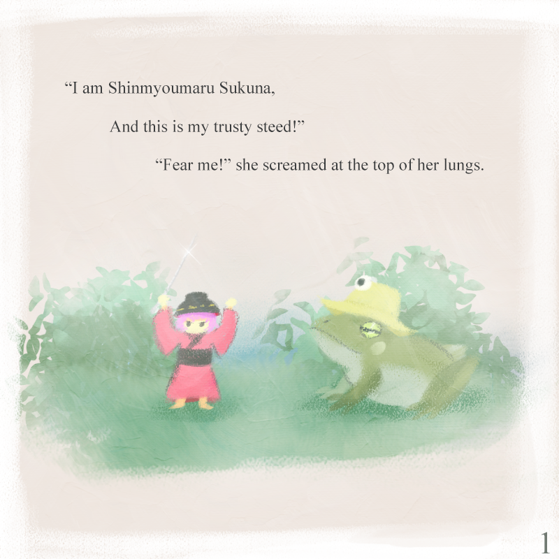 1girl, black_headwear, bowl, bowl_hat, commentary, english_commentary, english_text, frog