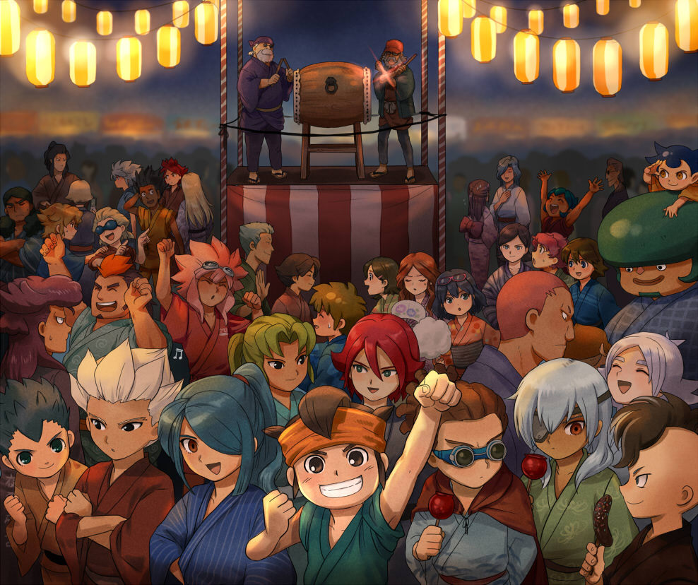 domon_asuka, endou_mamoru, everyone, fubuki_shirou, fudou_akio, gouenji_shuuya, ichinose_kazuya, inazuma_eleven