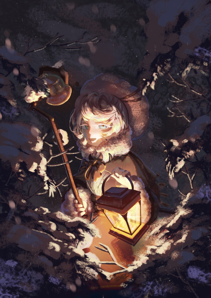 1girl, bell, blue_eyes, bow, brown_bow, cookie_run, cotton_cookie, dress