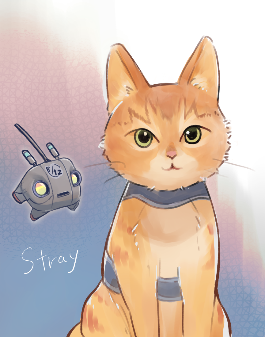 b-12_(stray), cat, commentary_request, cyberpunk, drone, floating, friends, ginger_(stray)