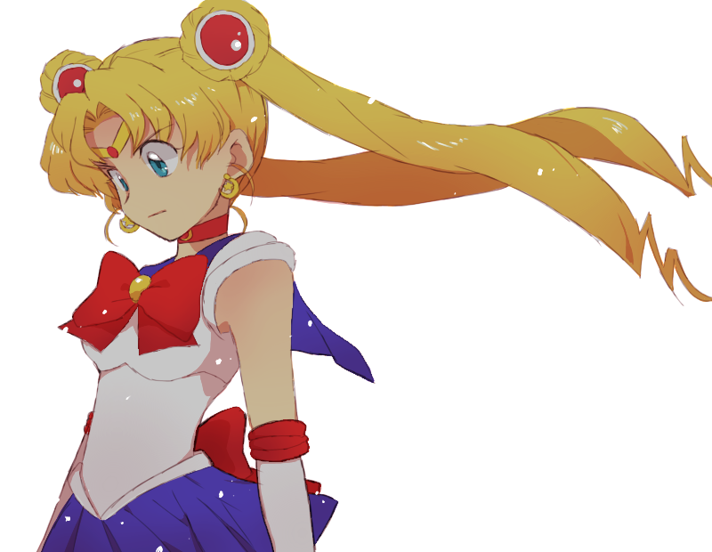 bishoujo_senshi_sailor_moon, blonde_hair, blue_eyes, choker, double_bun, elbow_gloves, gloves, long_hair