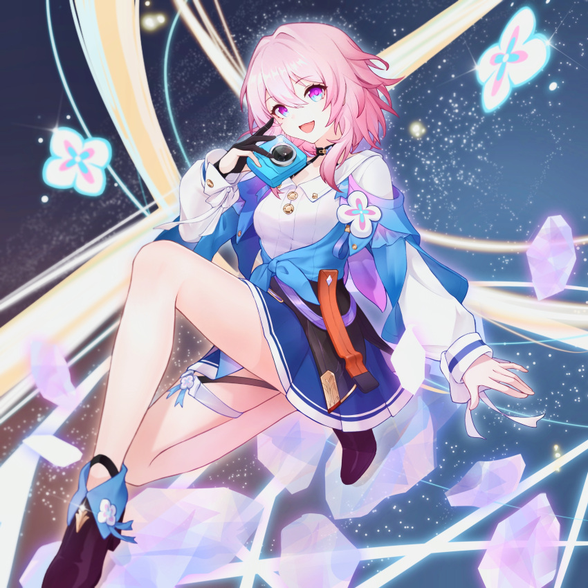 1girl, absurdres, ankle_boots, archery_shooting_glove, black_choker, black_corset, black_footwear, black_gloves