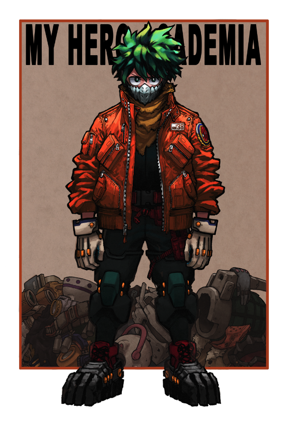 1boy, akira, arms_at_sides, badge, baggy_clothes, belt, belt_removed, black_cloak