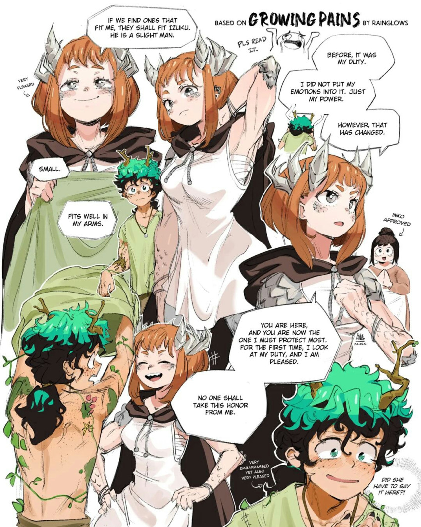 1boy, 1girl, aiole_sauce, aioles, boku_no_hero_academia, brown_eyes, brown_hair, cape