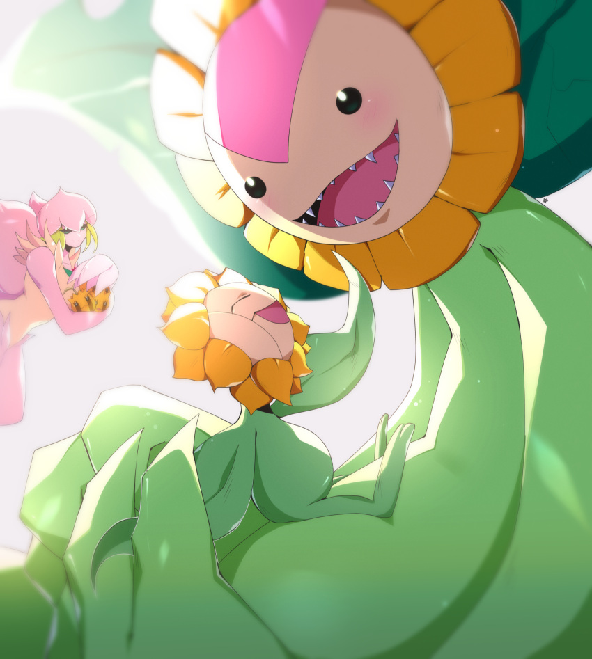 closed_eyes, crossover, digimon, digimon_(creature), fairy, flower, highres, lilamon