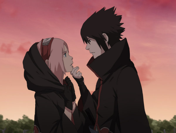 1girl, black_eyes, black_hair, chin_grab, cloud, couple, fake_screenshot, forehead_protector