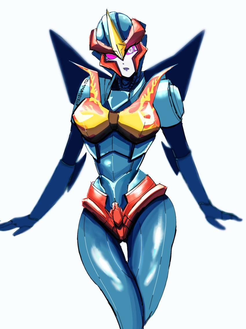 black_skin, colored_skin, flame_print, flamewar, glowing, glowing_eyes, helmet, highres