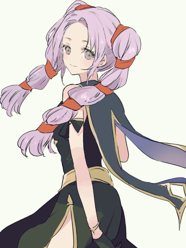 1girl, black_dress, black_gloves, closed_mouth, dress, fire_emblem, fire_emblem:_genealogy_of_the_holy_war, gloves