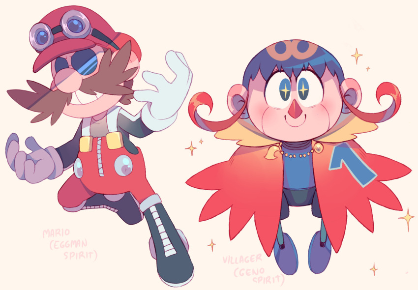 2boys, alternate_costume, animal_crossing, big_nose, biolizardboils, black_footwear, black_shirt, black_shorts