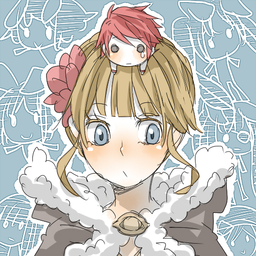 animal_ears, beatrice, blonde_hair, blue_eyes, blush, breasts, bunny_ears, chibi