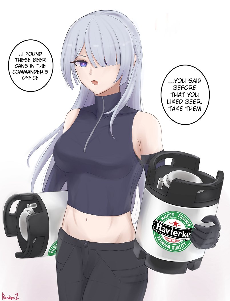 1girl, ak-15_(girls'_frontline), braid, breasts, english_commentary, english_text, girls_frontline, gloves