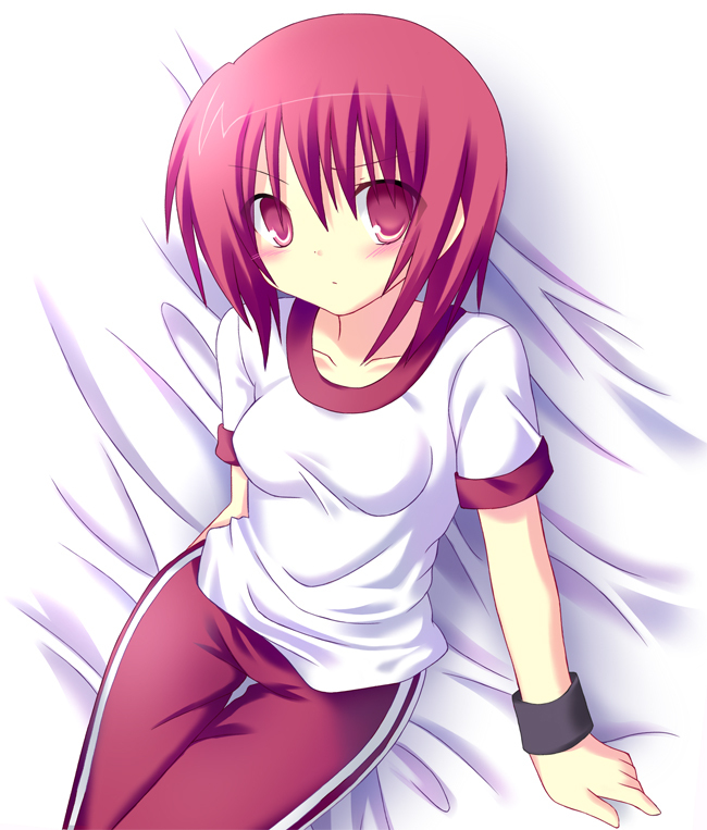 gym_uniform, iwasawa, kamioto_musu, red_eyes, red_hair, redhead, short_hair