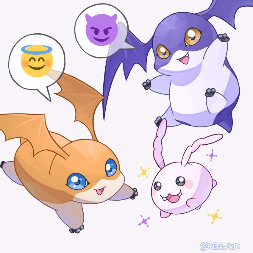 3others, artist_name, demon_emoji, digimon, digimon_(creature), emoji, highres, multiple_others