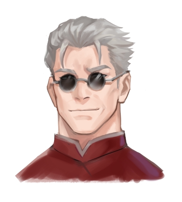 1boy, chinese_clothes, cropped_shoulders, fate/grand_order, fate_(series), grey_hair, li_shuwen_(fate), li_shuwen_(old)_(fate)