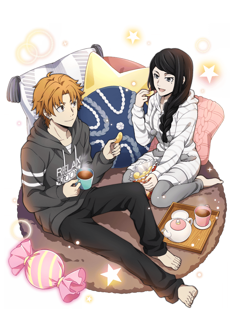 1boy, 1girl, bad_source, barefoot, black_eyes, black_hair, black_pants, brother_and_sister