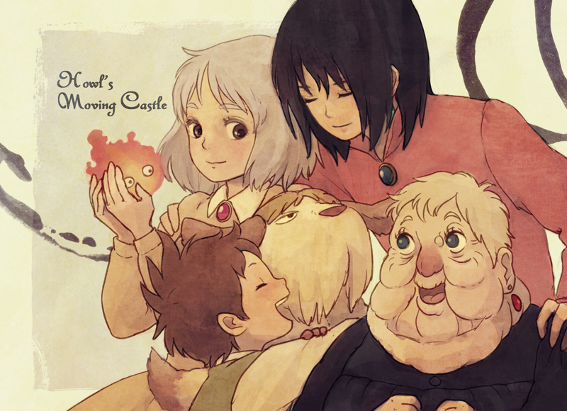 calcifer, dog, ghibli, grey_hair, heen, howl, howl_no_ugoku_shiro, itoko