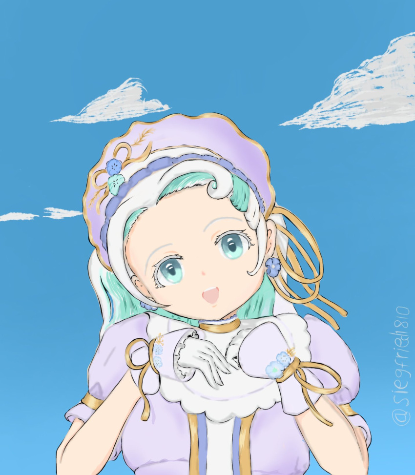 drill_hair, green_eyes, hairband, haneuzu_miuneru, highres, ibispaint_(medium), lolita_fashion, lolita_hairband