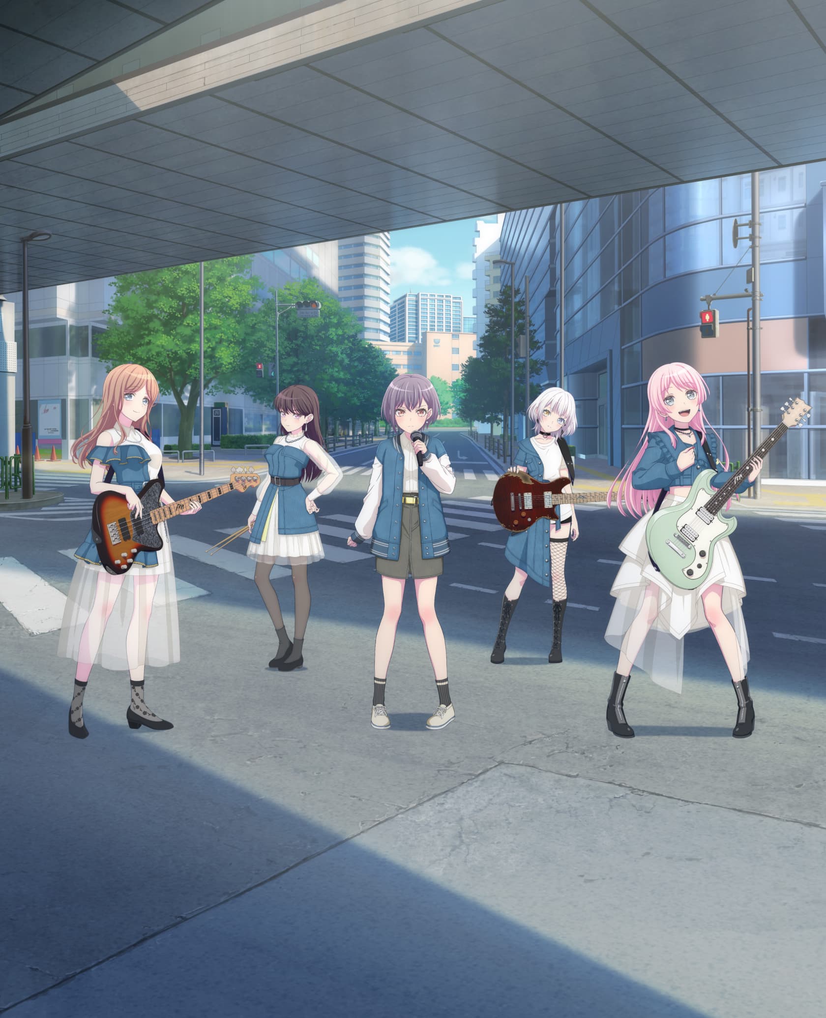 5girls, bang_dream!, bang_dream!_it's_mygo!!!!!, black_hair, blue_eyes, blush, breasts, brown_eyes