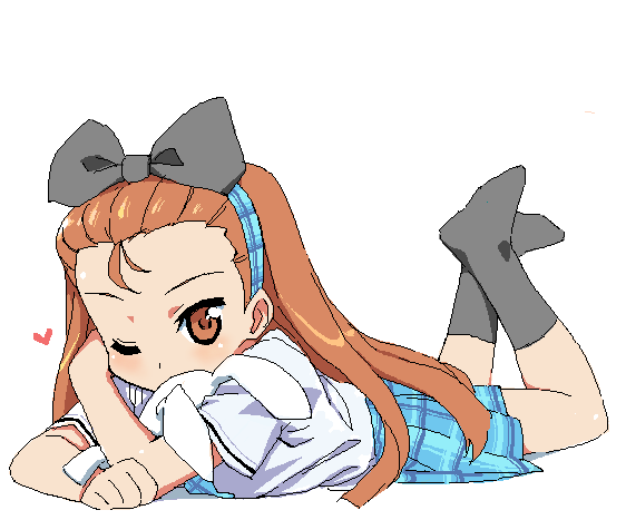brown_hair, bunny, forehead, hairband, heart, idolmaster, lying, minase_iori