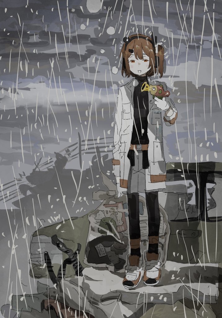 1girl, a.i._voice, adachi_rei, arm_at_side, belt, belt_pouch, black_leggings, black_shirt
