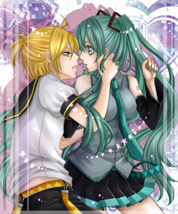 1girl, aoi-mitsubachi, bad_id, bad_pixiv_id, blonde_hair, blue_eyes, couple, detached_sleeves