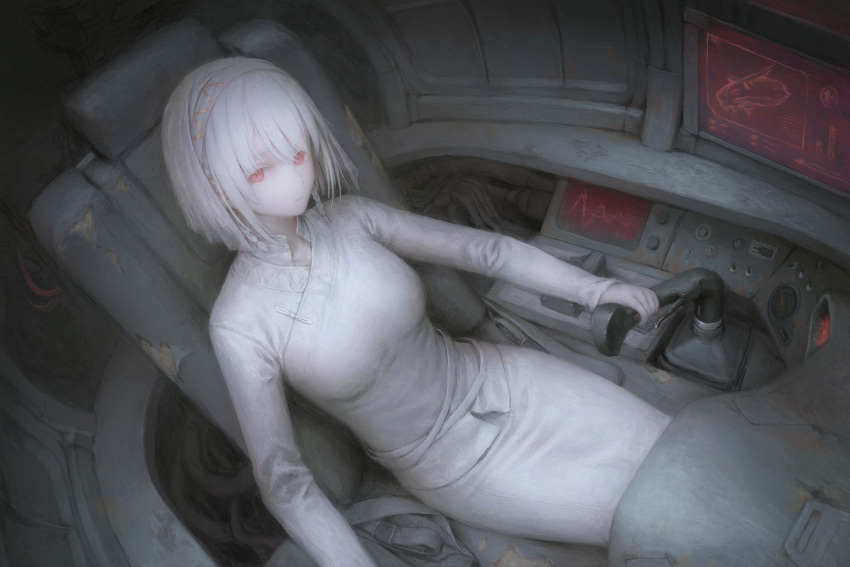 1girl, absurdres, armored_core, armored_core_6, ayre_(armored_core_6), braid, braided_sidelock, cable