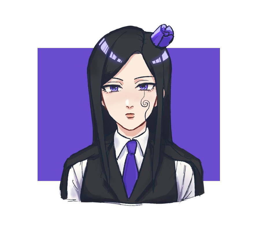 1girl, black_hair, black_vest, closed_mouth, collared_shirt, cropped_torso, expressionless, facial_mark