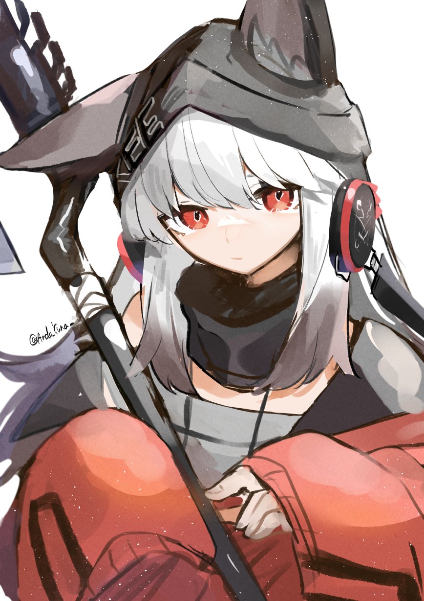 1girl, andou_yuna, animal_ear_fluff, animal_ears, arknights, beanie, black_headwear, closed_mouth