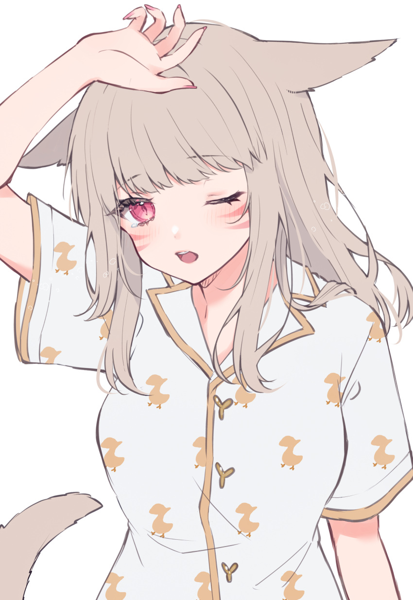 1girl, absurdres, animal_ears, cat_ears, cat_girl, cat_tail, facial_mark, final_fantasy