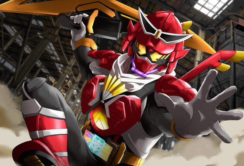 1boy, alternate_costume, appareskebow, armor, black_bodysuit, bodysuit, bow_(weapon), foreshortening