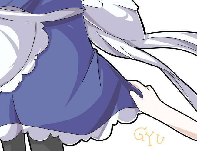 chibi, comic, izayoi_sakuya, kousyoku, kuzugitsune_(inarikami), pantyhose, silent_comic, skirt_grab, touhou