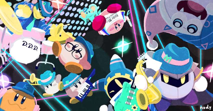 :3, animal_ears, baseball_cap, blue_headwear, chef_kawasaki, commentary_request, drum, drum_set