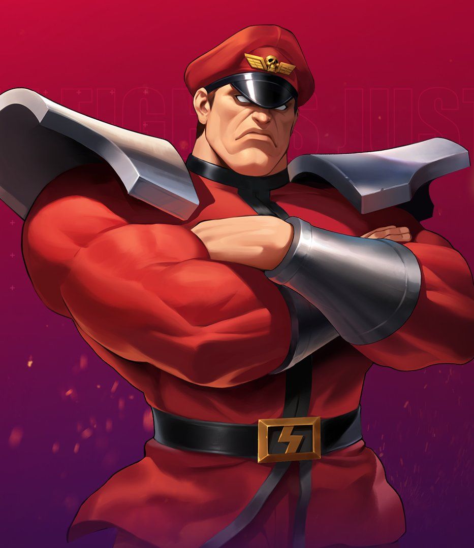 armor, belt, bracer, capcom, crossed_arms, dictator, lightning_bolt_symbol, m._bison