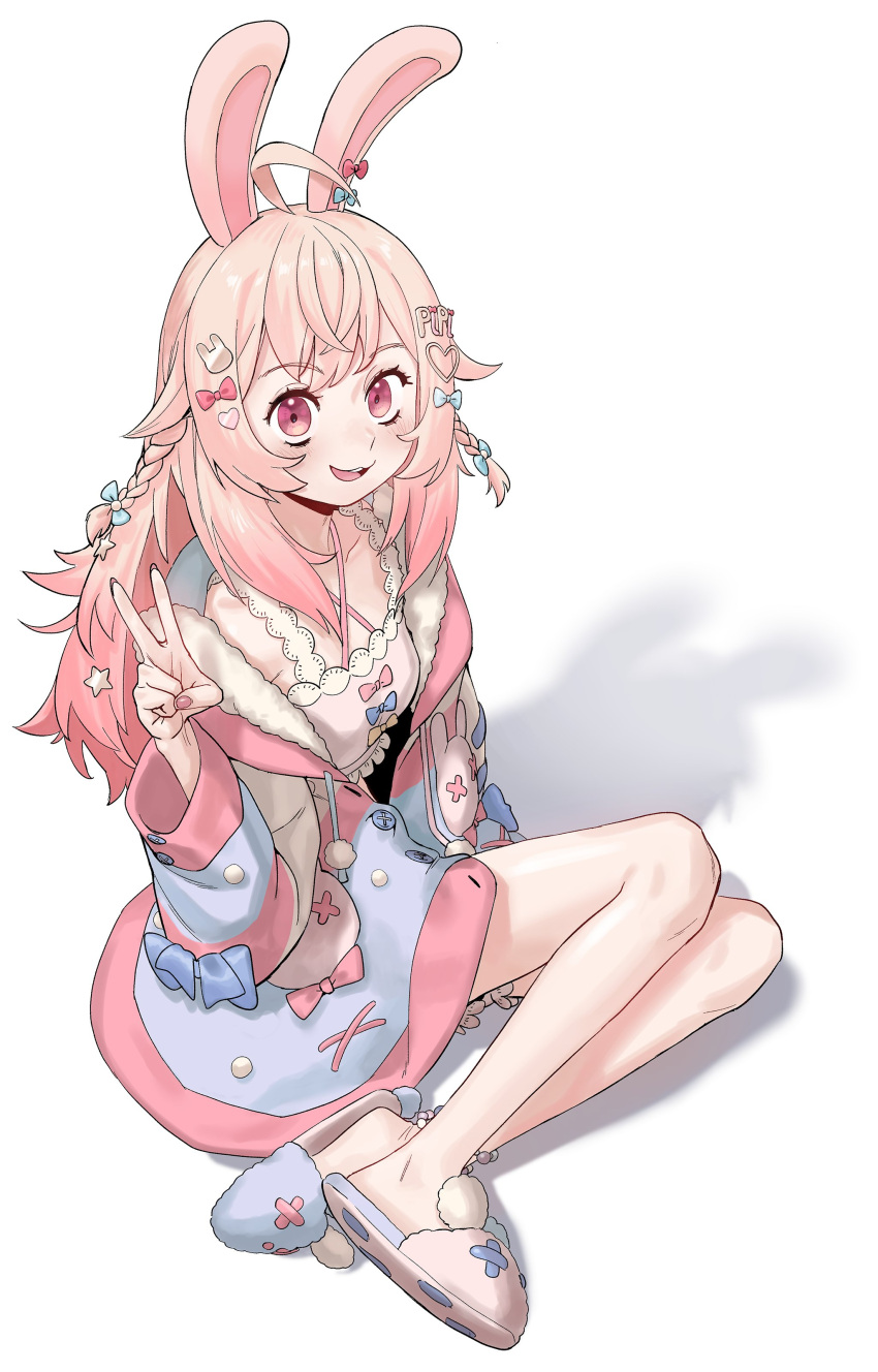 1girl, :3, absurdres, agemmata, ahoge, animal_ears, anklet, aqua_bow