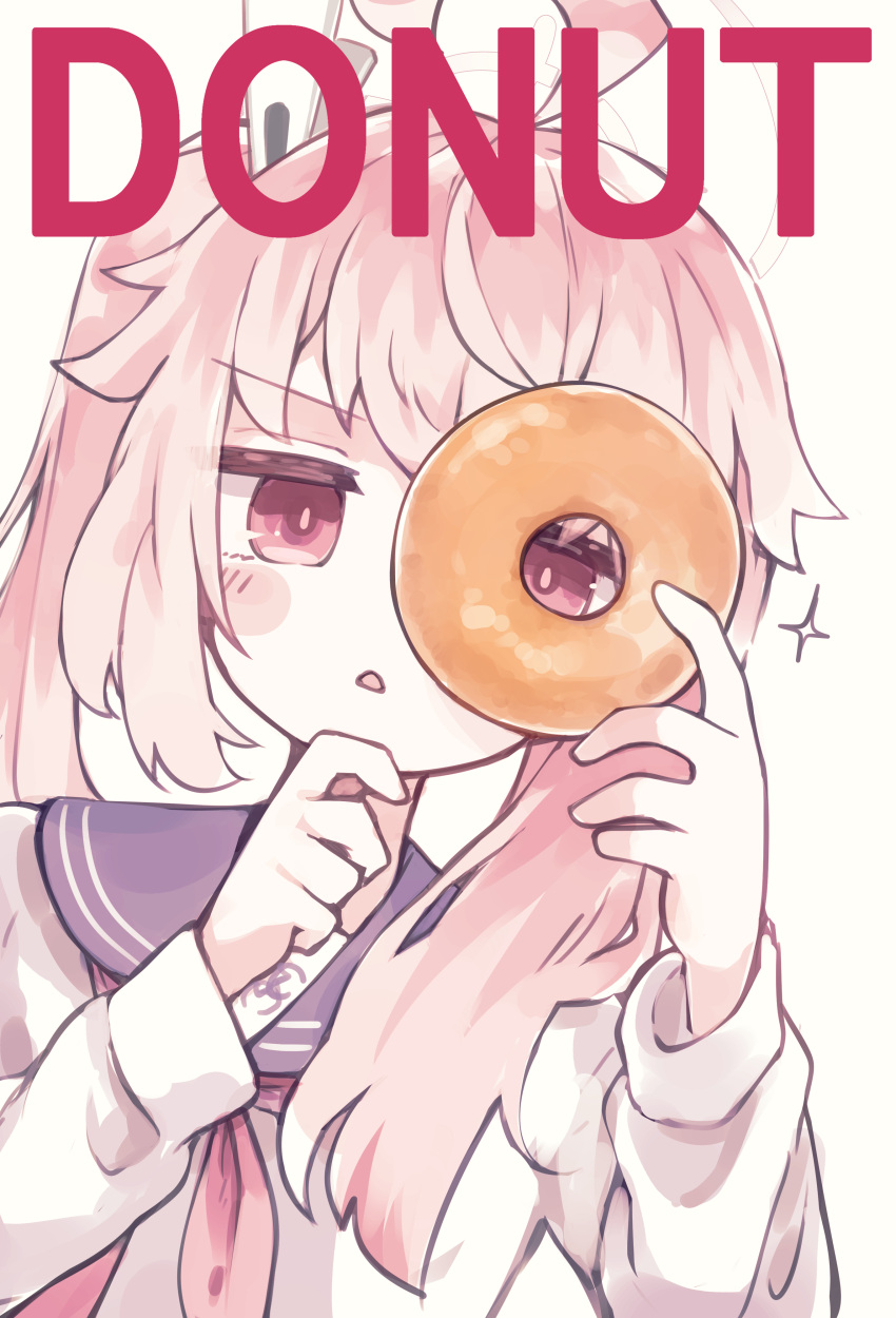 1girl, absurdres, ahoge, asymmetrical_sidelocks, blue_archive, blush_stickers, clothes_pin, commentary_request